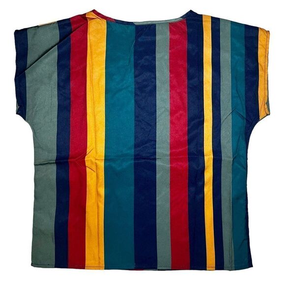 SHEIN Women's Cuff Short Sleeve Print Work Blouse Round Neck Shirt - S - Picture 9 of 9